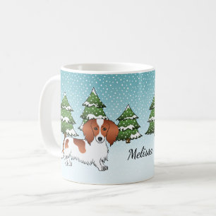 Mug Teckel à poil long pied rouge - Forêt d'hiver