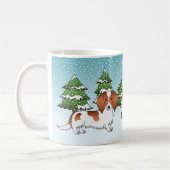 Mug Teckel à poil long pied rouge - Forêt d'hiver (Gauche)