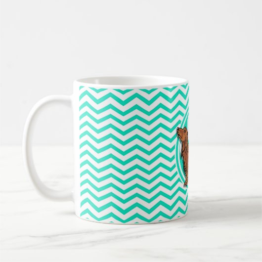Mug Teckel ; Aqua Chevron vert (Gauche)