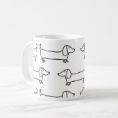 Mug Teckel dans noir-blanc (Devant gauche)