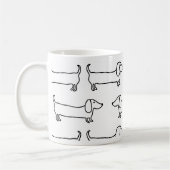 Mug Teckel dans noir-blanc (Gauche)