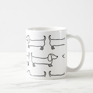 Mug Teckel dans noir-blanc
