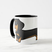 Mug Teckel de bande dessinée (manteau lisse) (Devant gauche)
