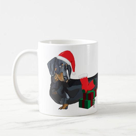 Mug Teckel de Père Noël sur Noël (Gauche)