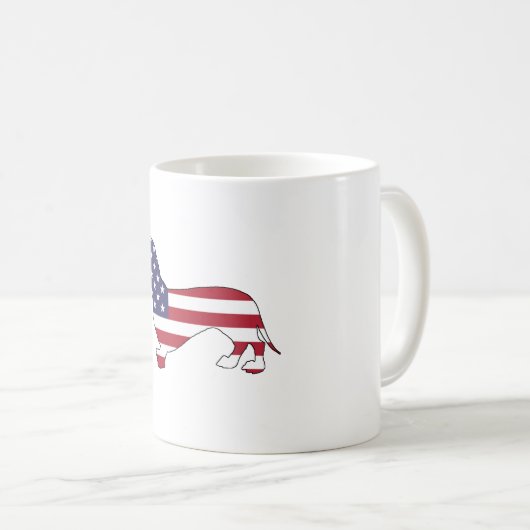 Mug Teckel "drapeau américain " (Devant droit)