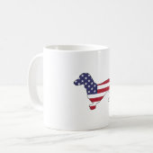 Mug Teckel "drapeau américain " (Devant gauche)