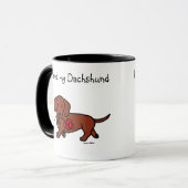 Mug Teckel et une bande dessinée de fleur (Devant gauche)