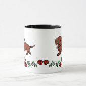 Mug Teckel et une bande dessinée de fleur (Centre)