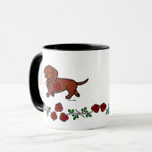 Mug Teckel et une bande dessinée de fleur (Devant gauche)