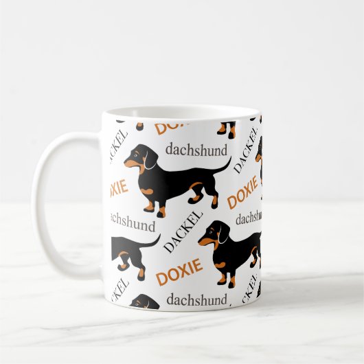 Mug Teckel ou motif mignon de Doxie (Gauche)