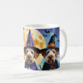 Mug Teckels Airedale Terriers Citrouille Halloween Drô (Devant droit)