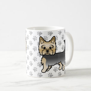 Mug Teckels Cartoon Chien Terrier du Yorkshire Bleu et