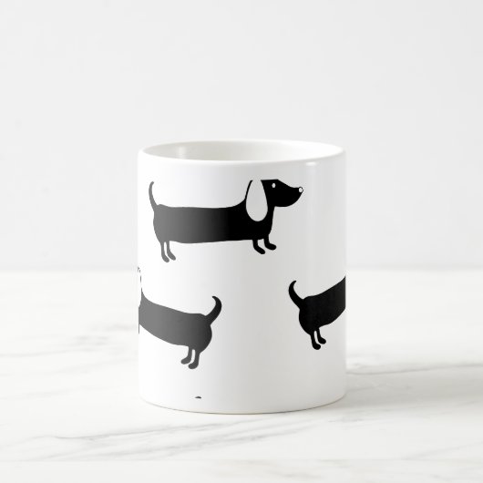 Mug Teckels en noir et blanc (Centre)