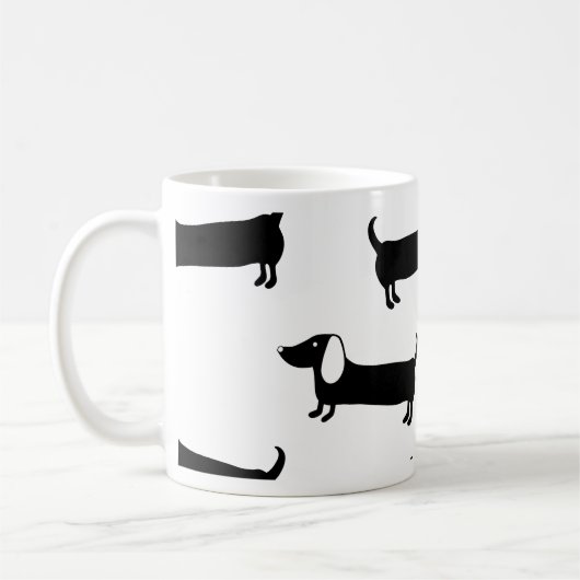 Mug Teckels en noir et blanc (Gauche)