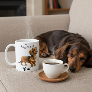 Mug Teckels Marron Personnalisé Café