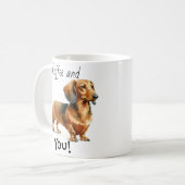 Mug Teckels Marron Personnalisé Café (Devant gauche)