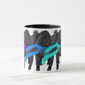 Mug Teckels noirs en écharpes (Centre)