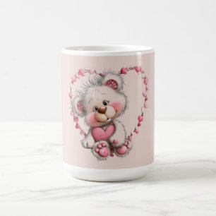 Mug Teddies de la Saint-Valentin dans un cadre en form