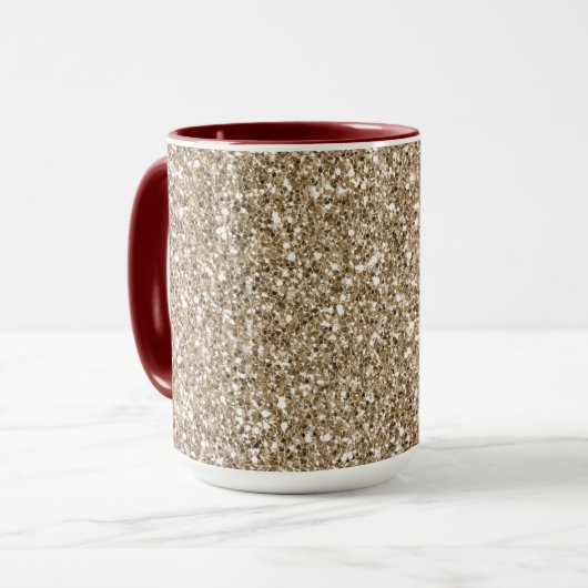 Mug Teddy Bear Brown Gold Parties scintillant (Devant gauche)