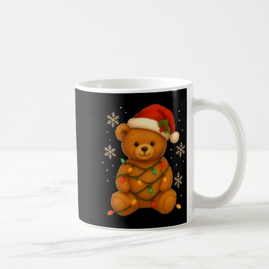 Mug Teddy Bear Christmas Tree Lights Santa Hat For Bea (Droite)