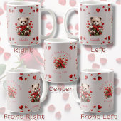 Mug Teddy Bear Coeurs rouges Roses Valentines