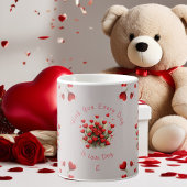 Mug Teddy Bear Coeurs rouges Roses Valentines