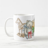 Mug Teddy Bear Famille de Noël Matin (Gauche)