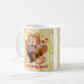 Mug Teddy Bear Holding Heart Photo Saint-Valentin (Devant gauche)