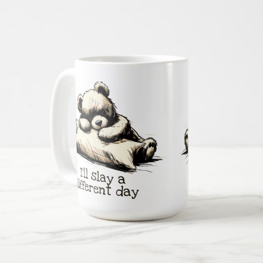 Mug Teddy Bear Hugh Coussin Brown Self Care Rest (Devant gauche)