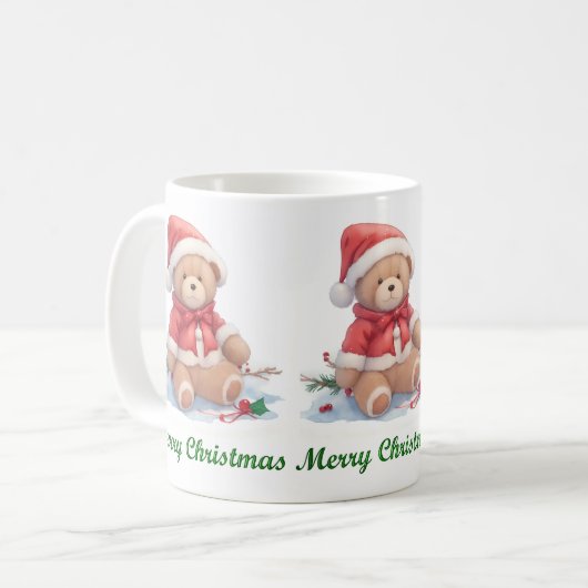 Mug Teddy Bear Joyeux Noël Musique (Devant gauche)