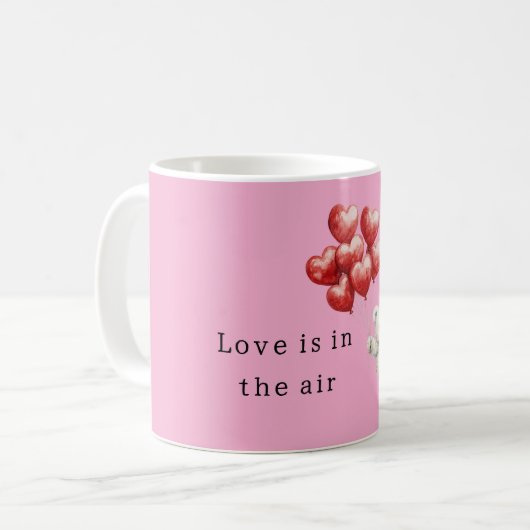 Mug Teddy Bear Red Heart Balloons (Devant gauche)