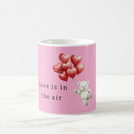 Mug Teddy Bear Red Heart Balloons (Centre)