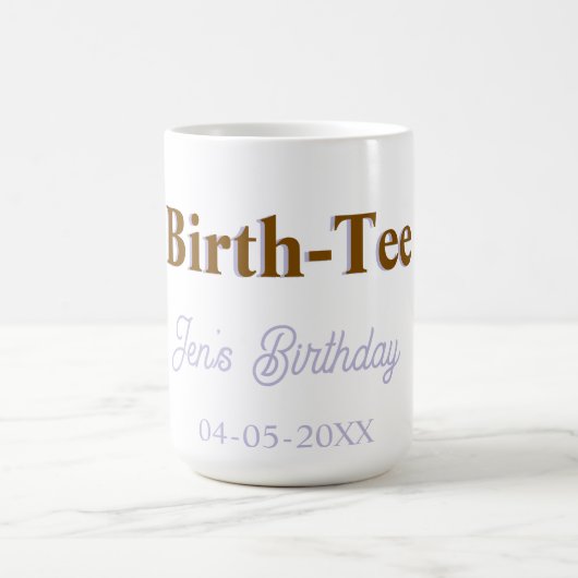 MUG TEE ANNIVERSAIRE JOYEUX ANNIVERSAIRE NOM MODERNE V (Centre)