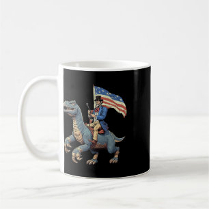Mug Tee drôle Abe Lincoln chevauchant un dinosaure T-r