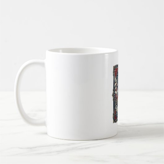 Mug Tee-shirt graphique vectoriel Patriotic Stargazer (Gauche)