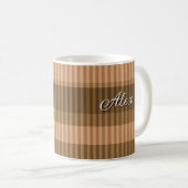 Mug Teintes brun beige motif rayé vertical (Devant droit)