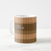 Mug Teintes brun beige motif rayé vertical (Devant gauche)