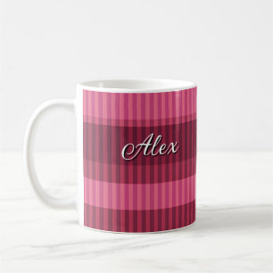 Mug Teintes de corail rouge motif rayé vertical
