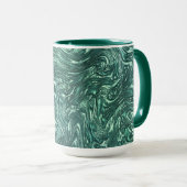 Mug Teintes de jade texturées et cyan verdâtre (Devant droit)