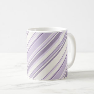 Mug Teintes de lavande douces rayures ivoire