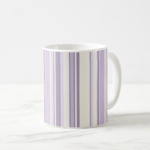 Mug Teintes de lavande douces rayures ivoire