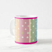 Mug Teintes pastel de rayures et de pois (Devant gauche)