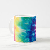 Mug Teinture à cravate arc-en-ciel de néon cosmique (Devant gauche)