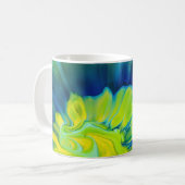 Mug Teinture Tie Dye Bleue et Jaune (Devant gauche)