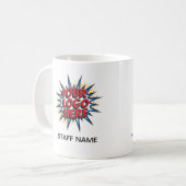 Mug Téléchargement du logo, nom du personnel, code QR, (Devant gauche)