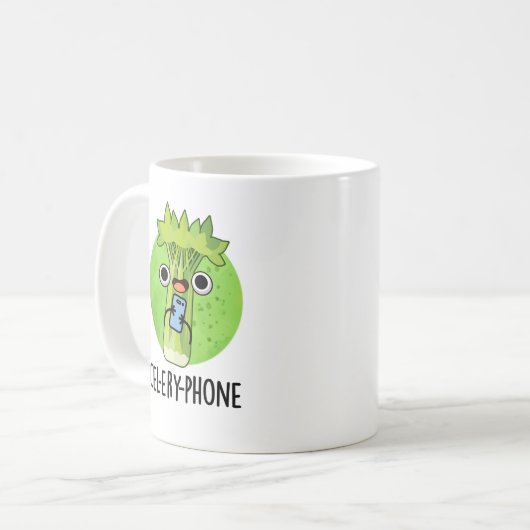 Mug Téléphone Funny Celery Veggie Pun (Devant gauche)