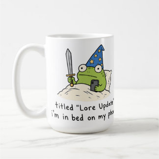 Mug Téléphone Grenouille Mise à Jour de Lore au Lit Nu