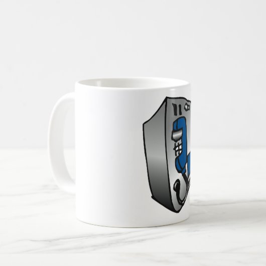 Mug Téléphone Payphone bleu (Devant gauche)