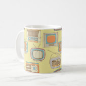 Mug télévision rétro et radio. motif transparent (Devant gauche)