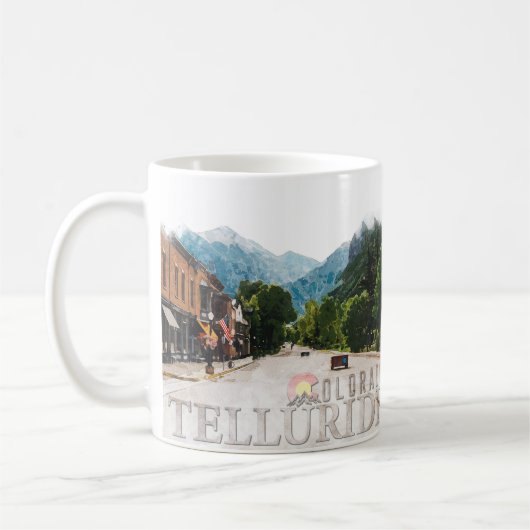 Mug Telluride Colorado Ski Mountains Aquarelle (Gauche)